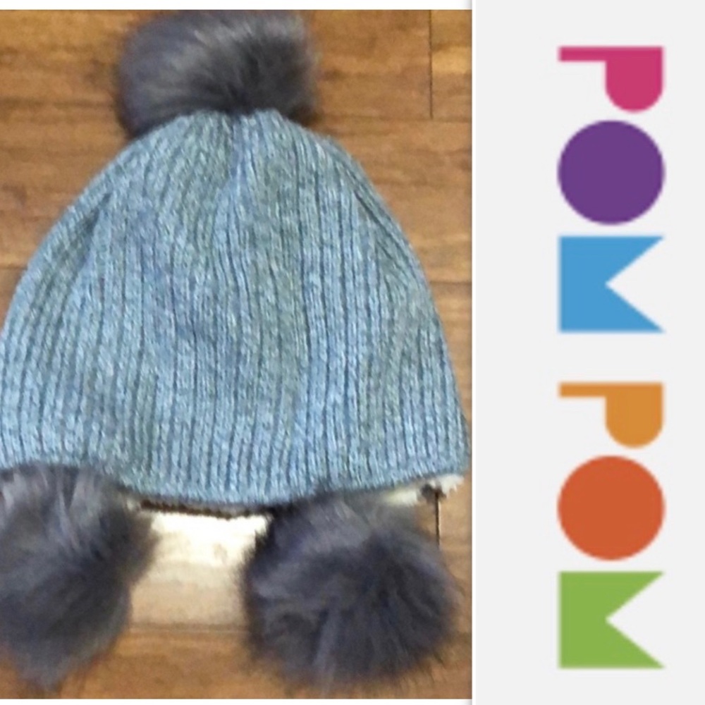 Girls Knitted Faux Fur Pompom Hat